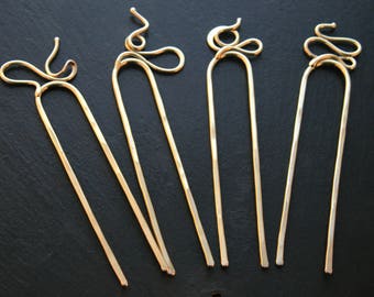 Whimsical Hair Stick: Hand Forged Bronze Hair Fork/Pin