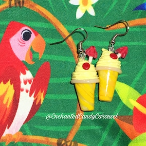 Disneyland Enchanted Tiki Room Dole Whip Float Polymer Clay Post or Dangle Earrings