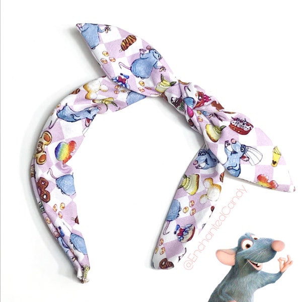 NEW- Remy Ratatouille Adventure Disney Snacks Bow Knot Knotty Headband