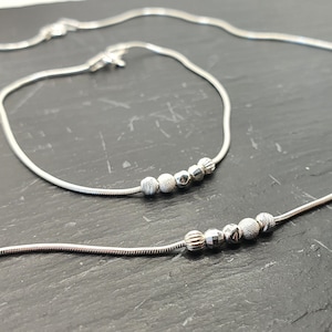 Minimalist Fidget Jewellery Set • Sterling Silver Bracelet and Necklace