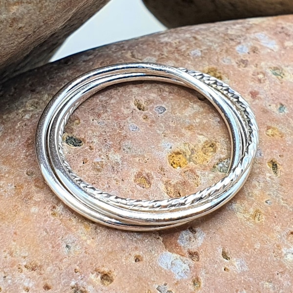 Sterling Silver Fidget Ring • Interlocking Fidget Ring