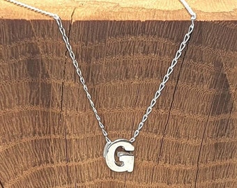 Buchstabe G Halskette • Initial Halskette aus Sterling Silber