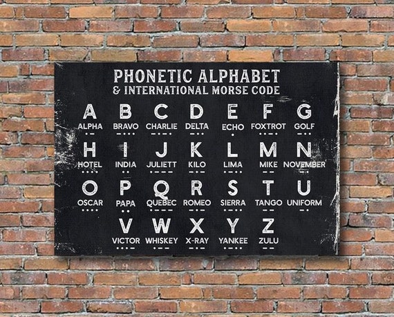 Phonetic Alphabet Art Nato Canvas Sign Alpha Bravo Charlie Etsy