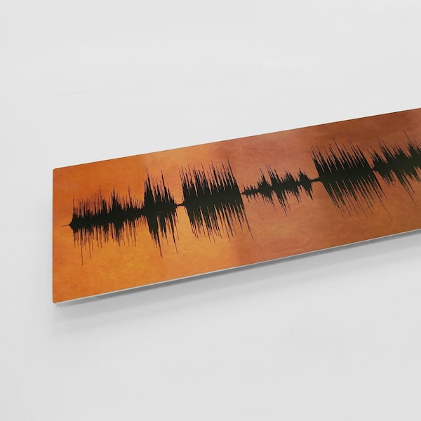 Copper Anniversary - Song Sound Wave, 7th Anniversary Gift - Favorite Song in Sound Waves, Copper Gift Idea for Husband or Wife on Metal