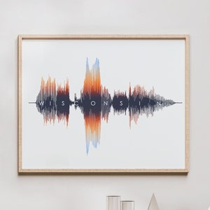 Wisconsin Wall Art - Sound Wave Wisconsin Art Print | created from soundwave of state name being spoken