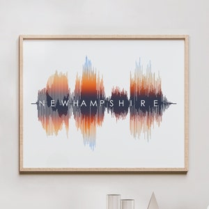 New Hampshire Wall Art - Sound Wave New Hampshire Art Print | created from soundwave of state name being spoken