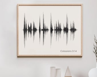 Minimalist Scripture Wall Art - Custom Bible Verse Sound Wave - Modern Christian Wall Art / Wall Decor - Choose ANY Verse