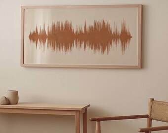 Custom Soundwave Art Print - Neutral Colors, Personalized Song Wave Wall Art, Music Keepsake Decor - Boho Wall Decor Style