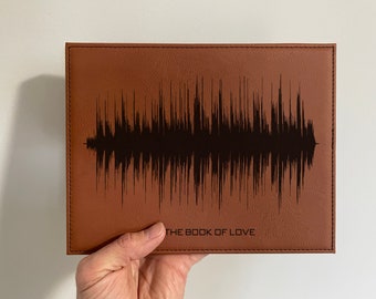 Leather Anniversary Gift - Personalized Sound Wave - Custom Art Print - Soundwave Gift, Third Anniversary Gift for Husband / Wife