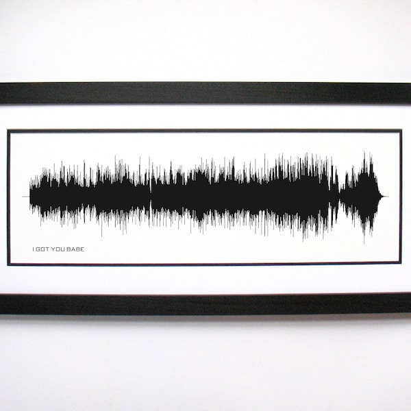 I got you babe - Song Lyrics Wall Art, Song Lyric Gift Idea, I got you babe Sound Wave Song Poster, Custom Song Print, Song Picture