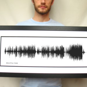 Sound Wave Art - Custom Song Soundwave Print - Framed or Unframed, Personalized to any song, Gift for Him or Her