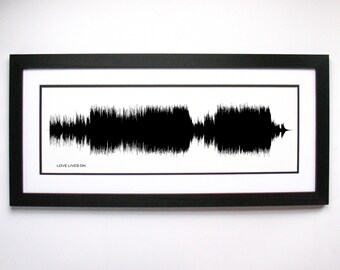 Love Lives On - Song Lyrics Wall Art, Song Lyric Gift Idea, Love Lives On Sound Wave Song Poster, Custom Song Print, Song Soundwave Art