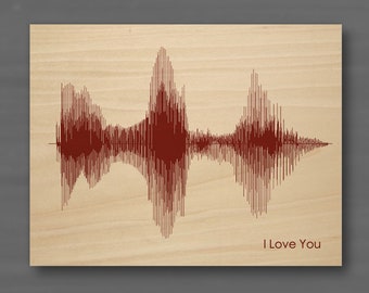 Soundwave Art - Custom Sound Wave Print on Wood, Voice Art Gift, Wood Wall Art - Gifts For Him, 5 Year Anniversary