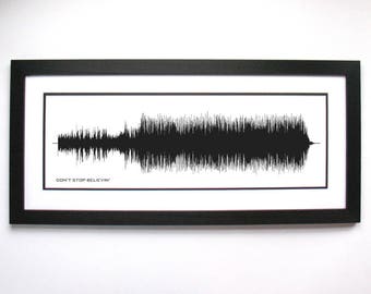 Don’t Stop Believin - Song Lyrics Wall Art - Song Lyric Gift Idea, Don’t Stop Believin Sound Wave Song Poster, Custom Song Print