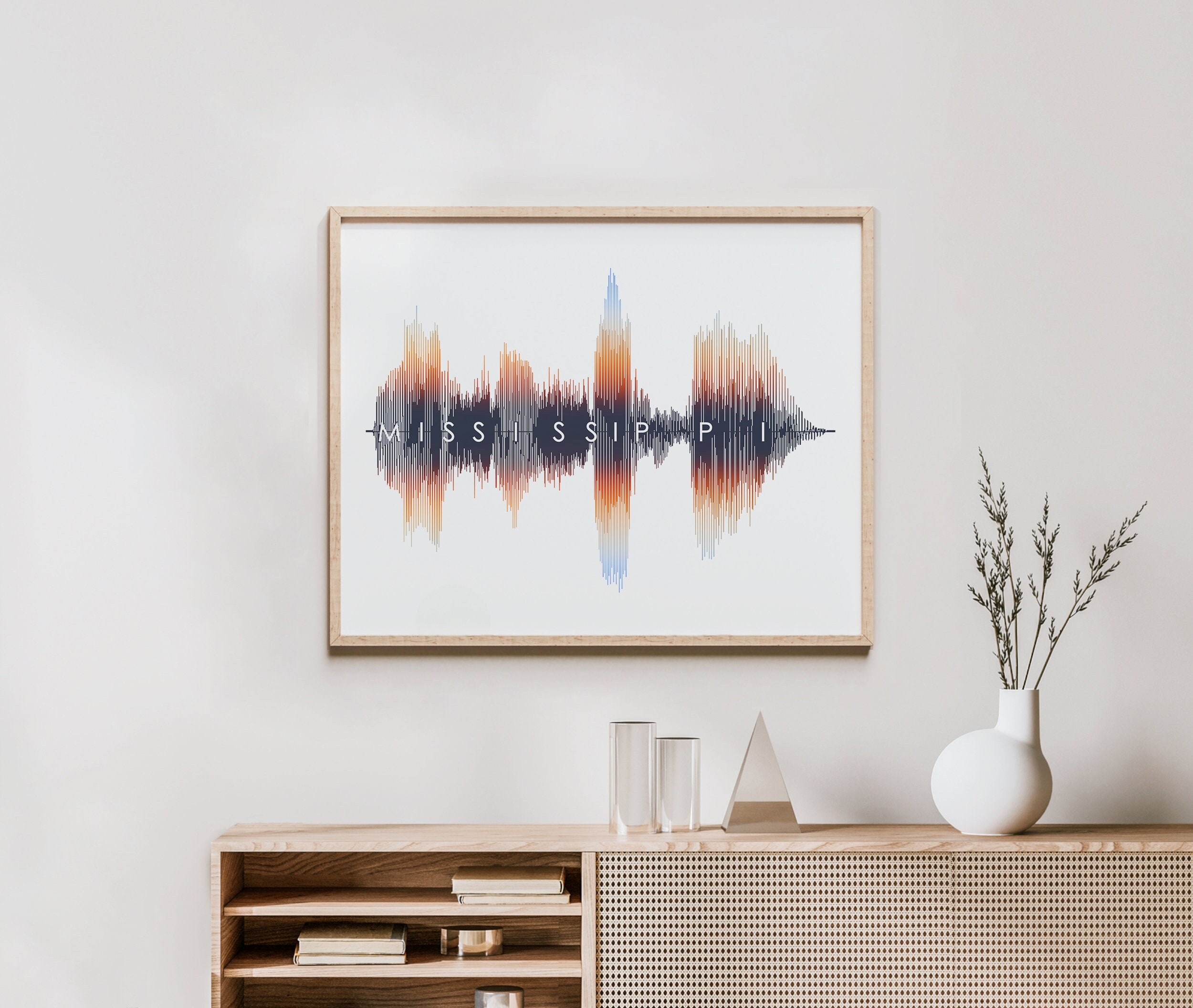 Mississippi Wall Art - Sound Wave Mississippi Art Print | Created