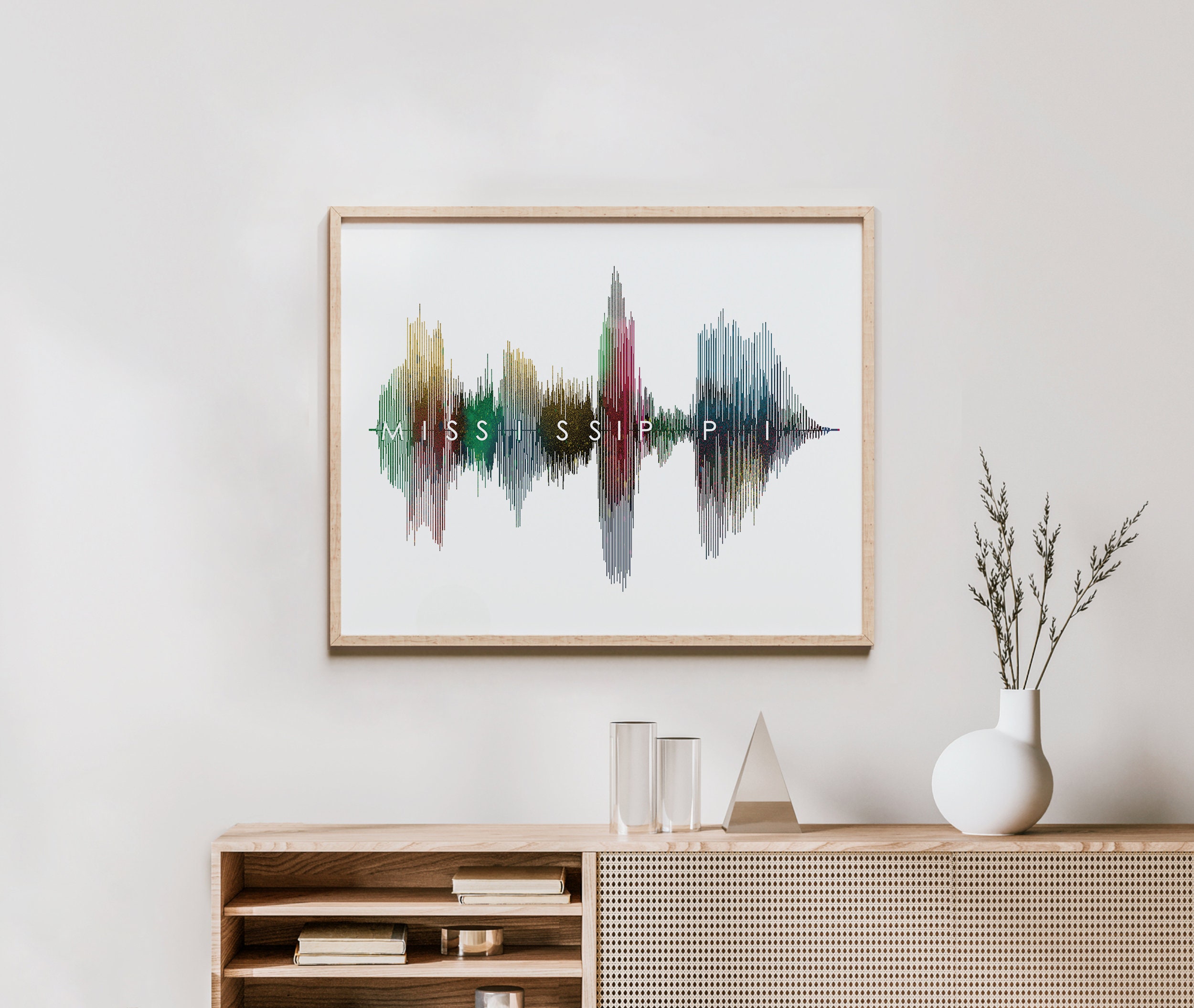 Mississippi Wall Art - Sound Wave Mississippi Art Print | Created
