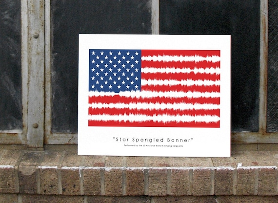 Sound Wave American Flag Art: Soundwave Design Created From the
