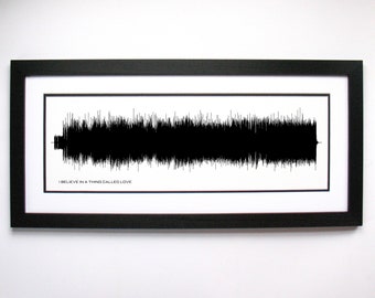 I Believe in a Thing Called Love - Song Lyrics Wall Art, Song Lyric Gift Idea, Sound Wave Song Poster, Custom Song Print, Song Picture