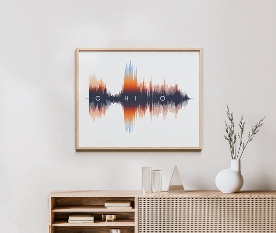 Ohio Wall Art - Sound Wave Ohio Art Print | Created From Soundwave