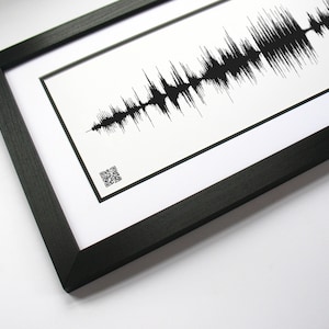 Soundwave Art QR Code - Custom Song Sound Wave Print with QR Code, Gift for Him or Her