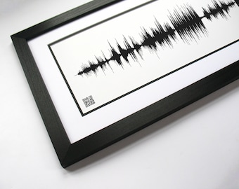 QR-code Soundwave Art: aangepaste geluidsgolfafdruk nummer met QR-code, cadeau voor hem of haar