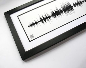 Soundwave Art QR Code - Custom Song Sound Wave Print with QR Code, Gift for Him or Her