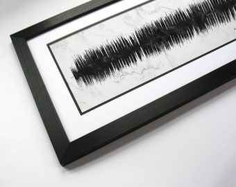 Rock & Roll Anniversary - Sound Wave Art, Rocker Anniversary Gift, Favorite Band/Song Print - Custom Sound Wave Art Marble Print