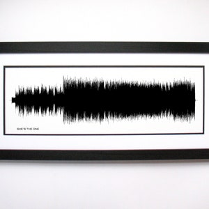 She&#39;s The One - Song Lyrics Wall Art, Song Lyric Gift Idea, She&#39;s The One Sound Wave Song Poster, Custom Song Print, Song Soundwave Art