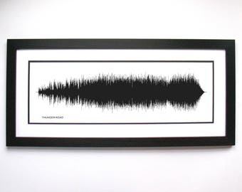 Thunder Road Song Lyrics Wall Art - Song Lyric Gift Idea, Thunder Road Sound Wave Song Poster, Custom Song Print, Song Picture