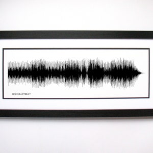 One Heartbeat - Song Lyrics Wall Art, Song Lyric Gift Idea, One Heartbeat Sound Wave Song Poster, Custom Song Print, Song Picture