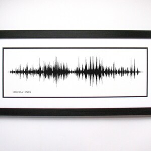 How Will I Know - Song Lyrics Wall Art, Song Lyric Gift Idea, How Will I Know Sound Wave Song Poster, Custom Song Print, Song Picture