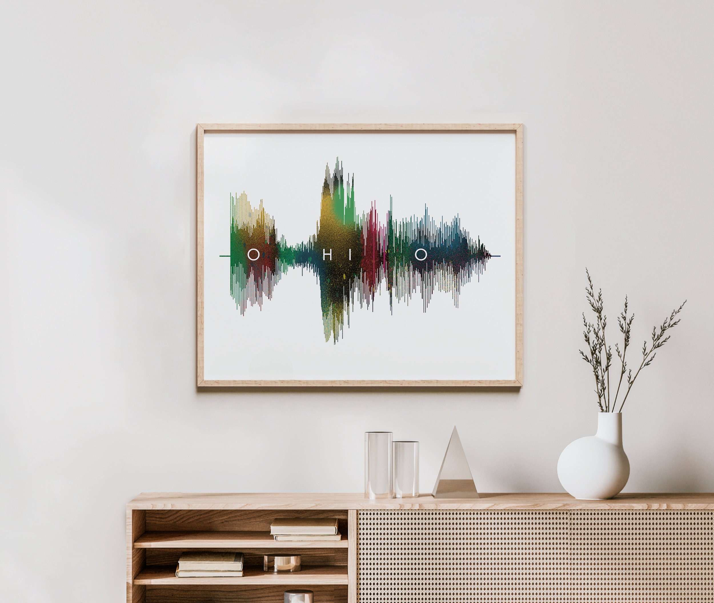 Ohio Wall Art - Sound Wave Ohio Art Print | Created From Soundwave