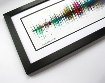 Custom Valentines Gift- Your Voice or Song - Sound Wave Art Print, Gift For Him / Gift For Her