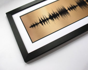 Song Sound Wave - Bronze Anniversary Gift For Men, 8th Anniversary Gift For Her / Gift For Him Bronze - Favorite Song in Soundwaves on Metal