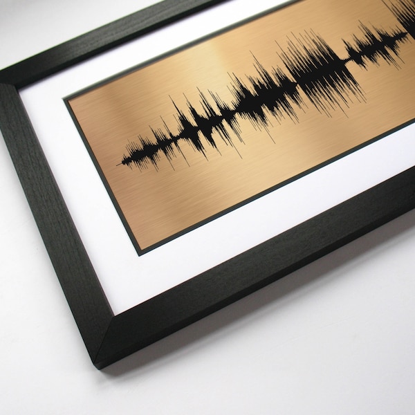 Song Sound Wave - Bronze Anniversary Gift For Men, 8th Anniversary Gift For Her / Gift For Him Bronze - Favorite Song in Soundwaves on Metal