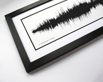 A Thousand Years - Song Lyrics Wall Art - Song Lyric Gift Idea, A Thousand Years Sound Wave Song Poster, Custom Song Print, Song Picture