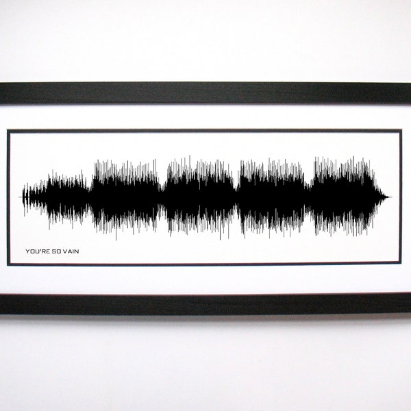You're so vain - Song Lyrics Wall Art, Song Lyric Gift Idea, You're so vain Sound Wave Song Poster, Custom Song Print, Song Picture