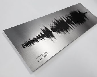 Fathers Day Gift Idea - Song Sound Wave, Custom Gift for Dad, Personalized Father&#39;s Day Gift - Metal Father’s Day, Grandpa or Grandfather