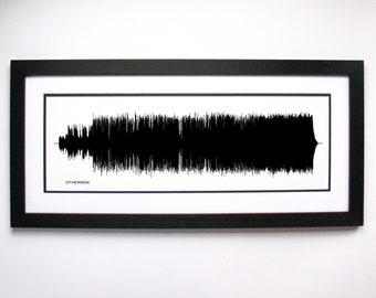 Otherside - Song Lyrics Wall Art, Song Lyric Gift Idea, Otherside Sound Wave Song Poster, Custom Song Print, Song Picture