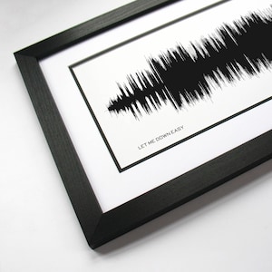 Let Me Down Easy music poster - Soundwave Art made from the song &quot;Let Me Down Easy&quot; - Song Lyrics Wall Art