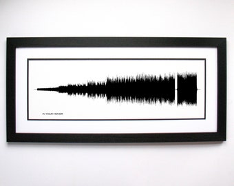 In Your Honor - Song Lyrics Wall Art, Song Lyric Gift Idea, In Your Honor Sound Wave Song Poster, Custom Song Print, Song Picture
