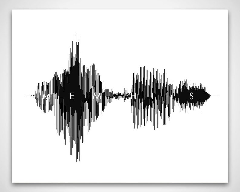 Memphis Sound Wave & Voice Art City Print Modern Urban Etsy