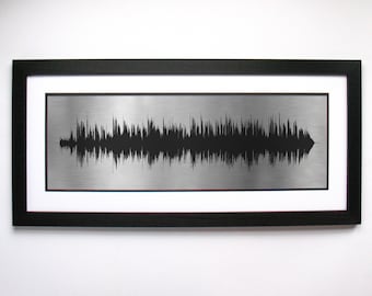 Song Sound Wave - Tin Anniversary, 10th Anniversary Gift - Favorite Song in Sound Waves, Tin Gift Idea for Husband or Wife on Metal