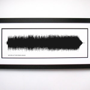 Never Let Me Down Again - Song Wall Art, Song Lyric Gift, Never Let Me Down Again Sound Wave Song Poster, Custom Song Print, Song Picture