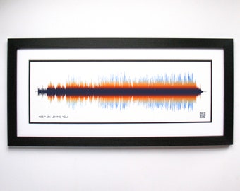 Sound Wave Art QR Code - Custom Song Soundwave Print with QR Code, Soundwave Gift for Him or Her