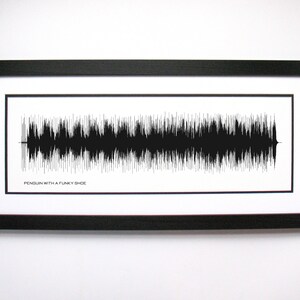 Penguin With A Funky Shoe - Song Lyrics Wall Art, Song Lyric Gift Idea, Penguin With A Funky Shoe Sound Wave Song Poster