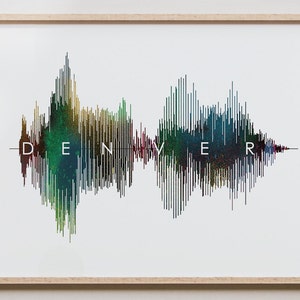 Denver Colorado Art - Sound Wave of City Name - Denver Art Print, City of Denver, Soundwave Sign / Poster