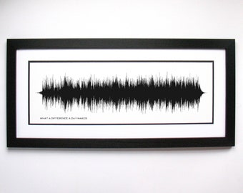 What A Difference A Day Makes - Song Lyrics Wall Art, Song Lyric Gift Idea, Sound Wave Song Poster, Custom Song Print, Soundwave