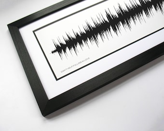 Can't Help Falling In Love Song Lyrics Wall Art - Idea de regalo de la canción lyric, Can't Help Falling In Love Sound Wave Song Poster, Custom Song Print