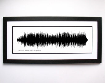 Me And Julio Down By The Schoolyard - Song Lyrics Wall Art, Song Lyric Gift Idea, Sound Wave Song Poster, Custom Song Print, Song Picture